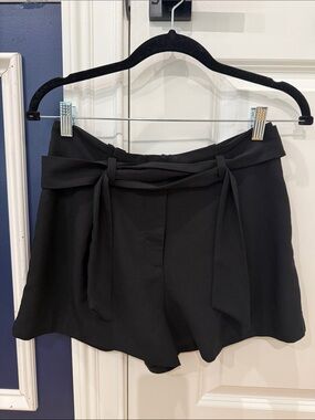 Monteau Black Tie-Waist Shorts